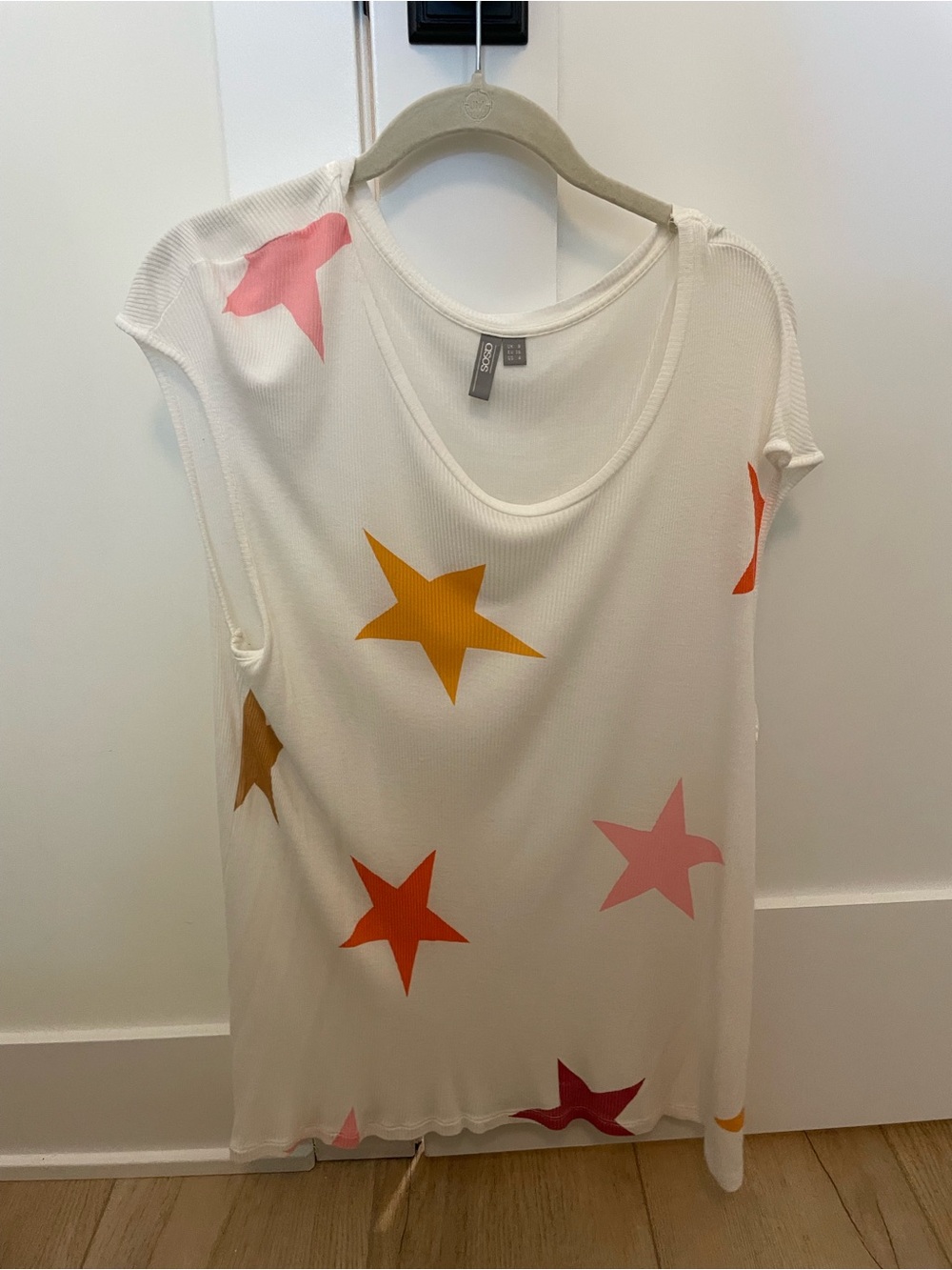 ASOS Star-Print Sleeveless Top with Pink & Orange Stars